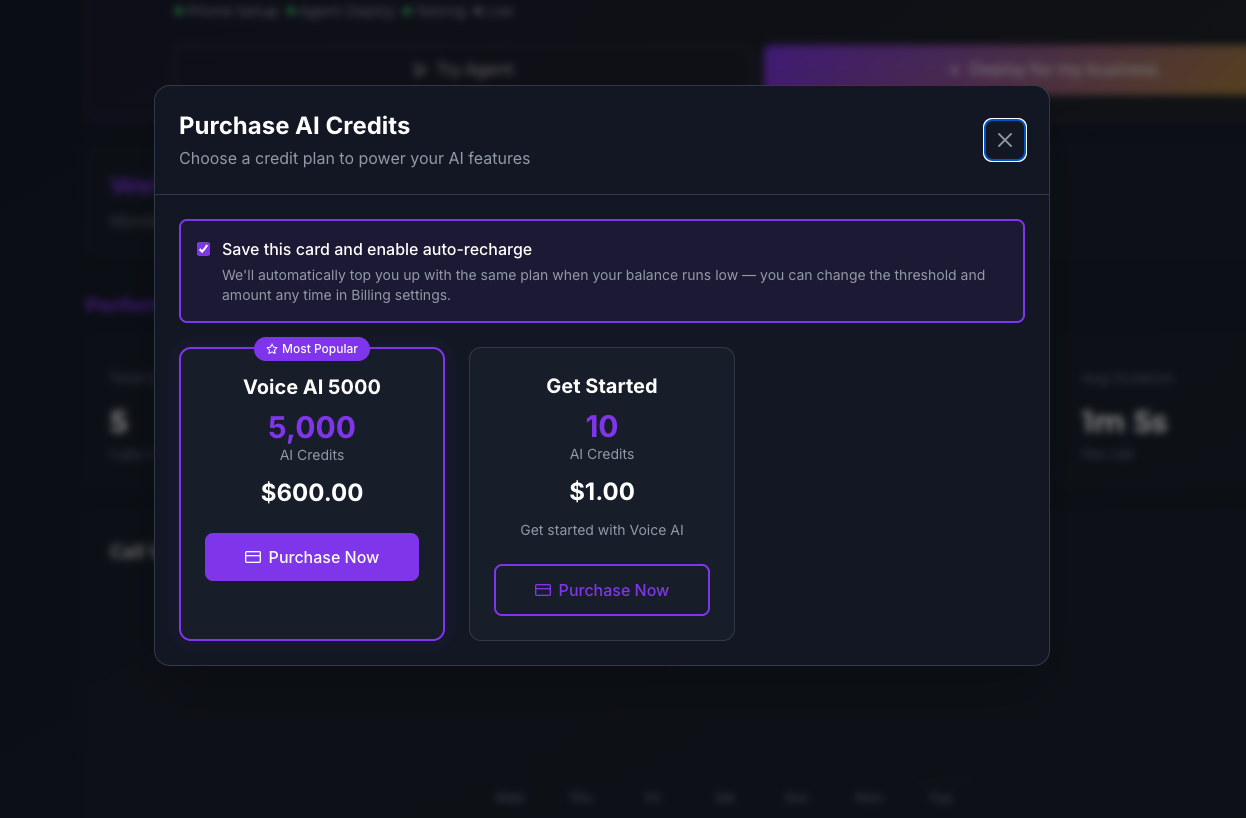 Billing & credits built in — you keep the margin