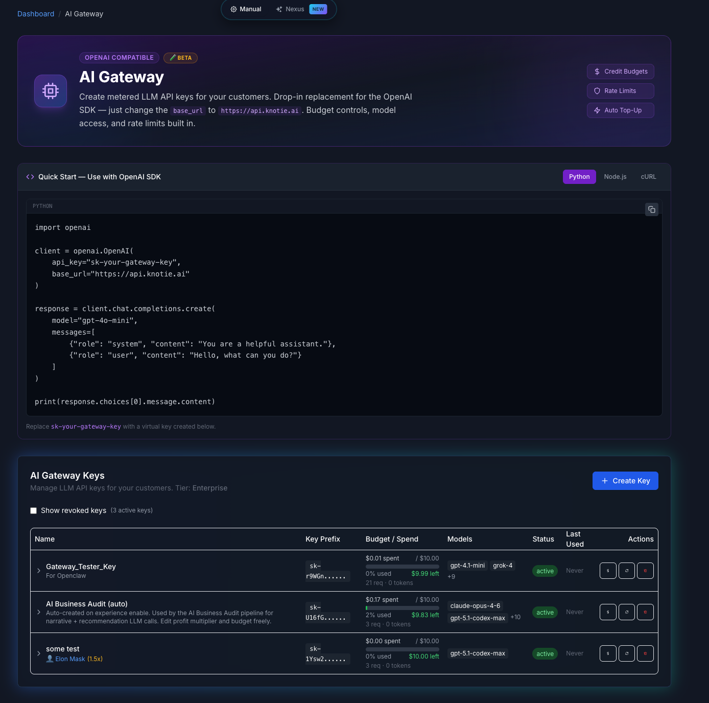 One AI gateway, every model — your margin